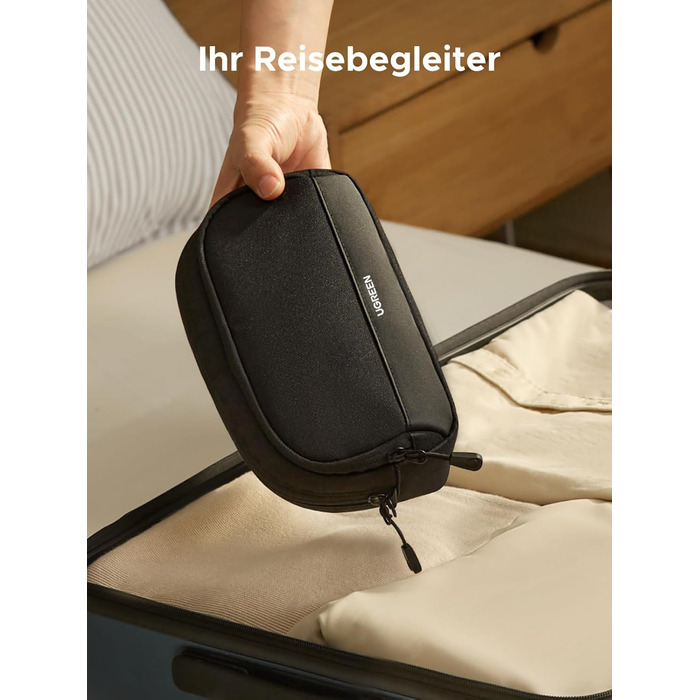 UGREEN Cable Bag Tech EDC Pouch, Cable Organizer Bag, Travel Essentials Cable Bag Organizer, Waterproof, Internal Zippered Layers, FOR Power Bank, Charger, Adapter, Cables, HDD