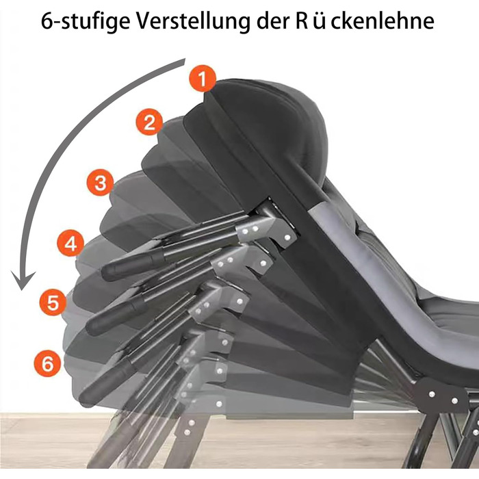 Розкладне ліжко-крісло для кемпінгу та відпочинку: ліжко-крісло, карпове ліжко, гостьове ліжко (чорне)