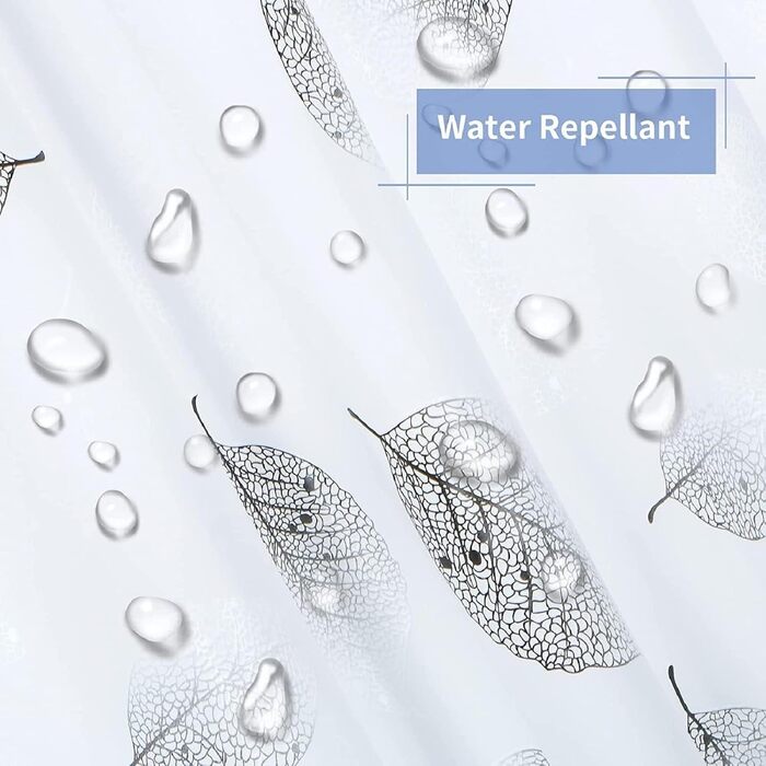 Шторка для душу Bavooty Anti-Schimmel 180x200 см, водовідштовхувальна, швидковисихаюча, для ванної кімнати, з 12 кільцями, зелений пісок, 1.8 x 2 м