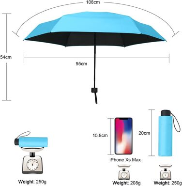 Зонт Vicloon Mini, компактний кишеньковий, від сонця та дощу, UV захист, зелений, для дорослих та дітей