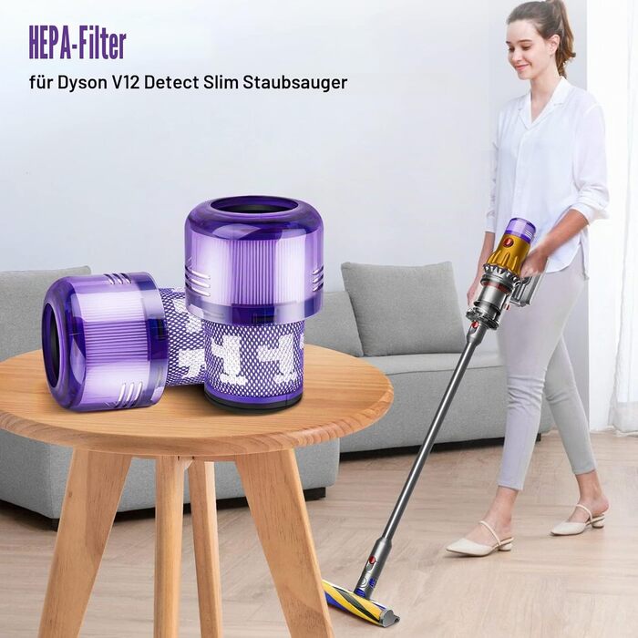 Фільтр HEPA для пилососа Dyson V12 Detect Slim (971517-01) - 3 шт + Щітка для очищення