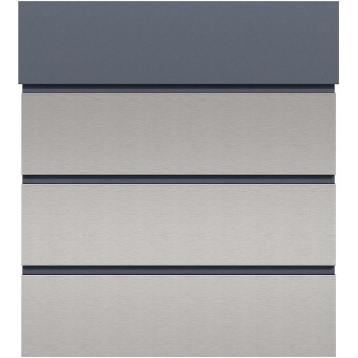 Поштовий ящик настінний сталевий V63 антрацит з дерев'яним декором 410x130x370 мм, з замком, плавним закриттям та відділенням для газет