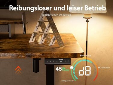Electric Standing Desk with Drawers - Adjustable Height Desk for Home Office & Business | 120x60cm Rustic Brown