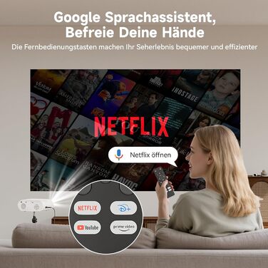 Beamer Beamer C10: 4K LED проєктор для дому з Google TV, Play Store, 1080P, сумісний зі смартфоном/ноутбуком/HDMI