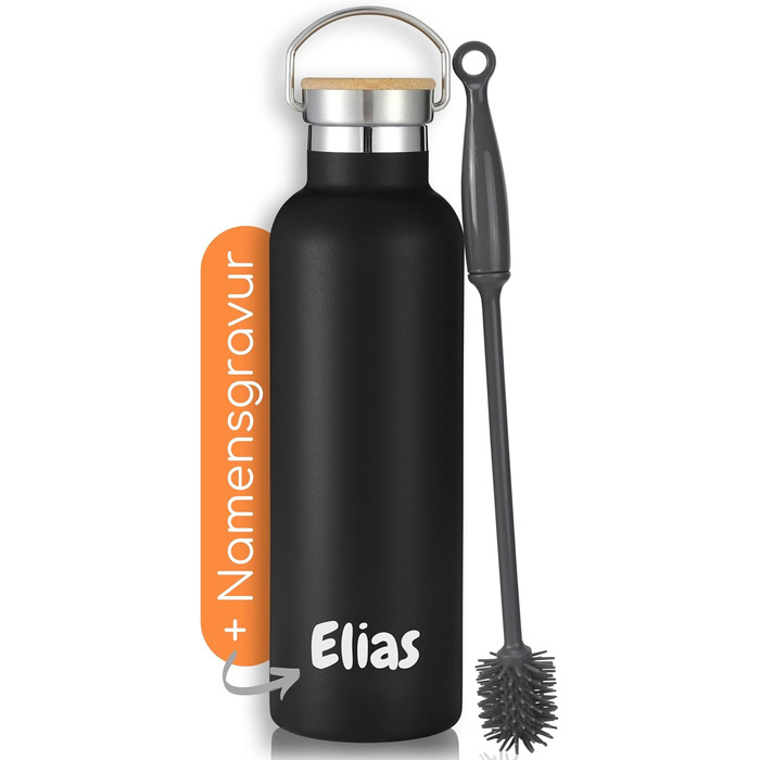 Термос-пляшка Milu з нержавіючої сталі 350мл, 500мл, 750мл, 1000мл (+3 кришки) з трубочкою, ізольована, для дітей та дорослих, для подорожей, не протікає (Оливковий, 350мл) Оливковий (500 мл, гравіювання)