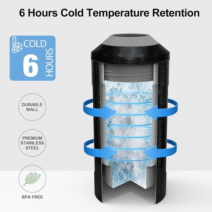 Охолоджувач для вина з кришкою, 750 мл, з нержавіючої сталі, для вина, шампанського, секту, для відпочинку на природі, подарунок для поціновувачів вина, білий (чорний райдужний)