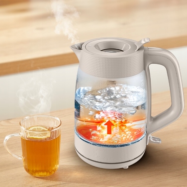 Електричний чайник Tefal KO2G0BE0, 2000 Вт, 1,7 л, прозорий