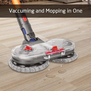 Насадка для миття підлоги DrRobor для Dyson V12 Detect Slim, з'ємний бак для води та 12 миючих моп