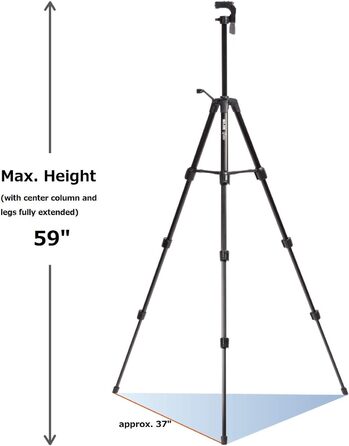 Штатив SLIK U884 4-ступінний компактний легкий складаний з алюмінію для DSLR/SLR камер Canon, Nikon, Sony з 3-сторонньою головкою для панорамної зйомки та сумкою - Чорний