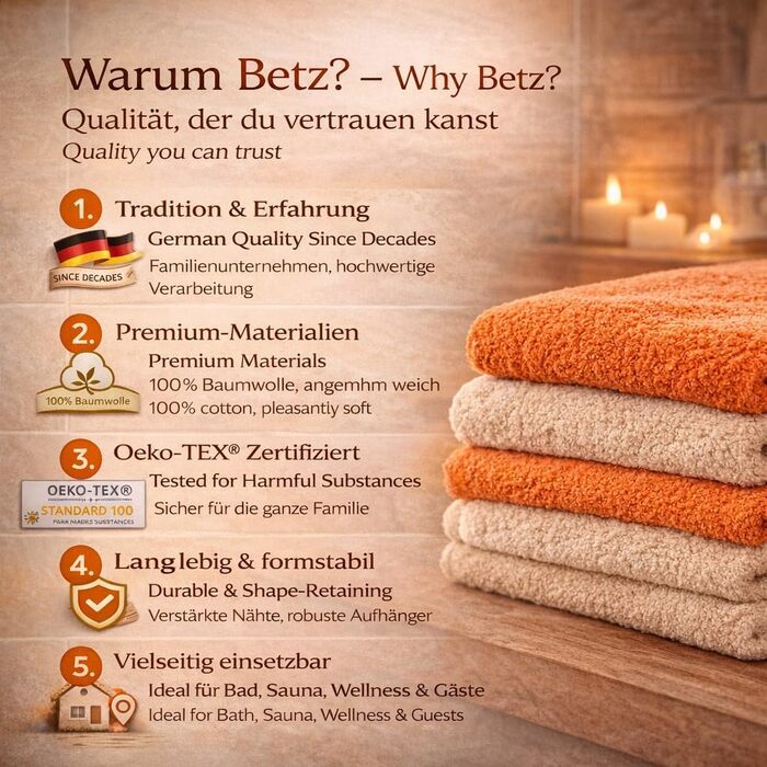 Набір рушників Betz Premium 12 предметів, 100% бавовна, Oeko-TEX, висока щільність (бладно-помаранчевий/рубіново-червоний)