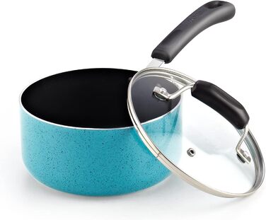 Набір антипригарних сковорідок Cook N Home, 3 шт, 20/25/28 см, для індукційних плит, мармурове покриття, червоно-бірюзові