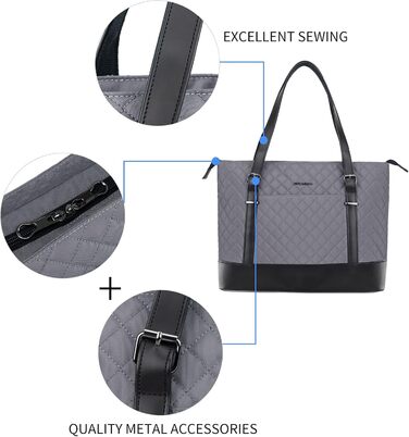 Сумка для ноутбука KROSER жіноча чорна елегантна 15.6