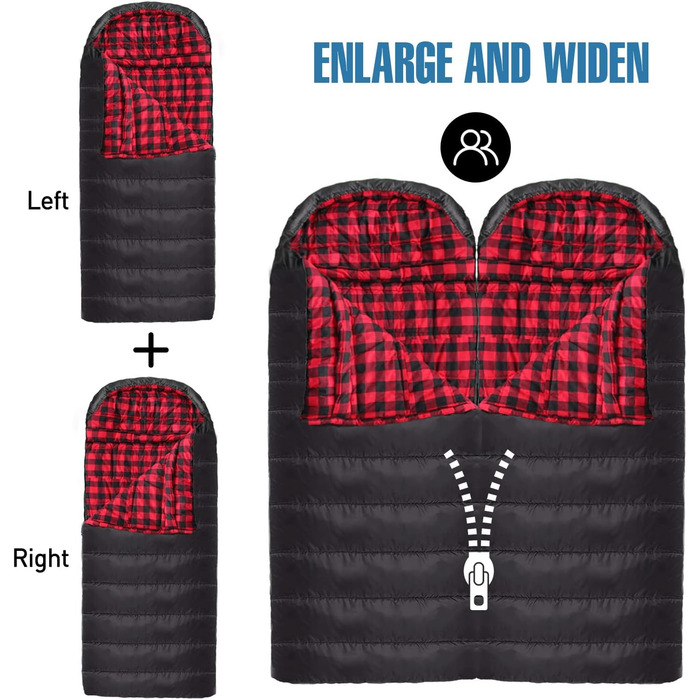 Сплячий мішок Keencamp Flanell Outdoor: теплий, бавовняний, для 3-4 сезонів, до -1°C, XXL, 230x90 см, чорний, для дорослих
