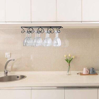 Підвісний тримач для келихів, тримач для вина, металевий, на 4 келихи, з кріпленням, для бару, шафи для вина, кухні