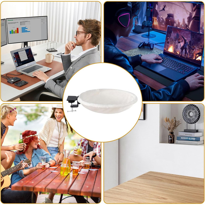 Кігтеточка-ліжко для кота на стіл, 360° обертання та регулювання висоти, знімне ліжко-лежанка, м'яка гамак для дому/офісу (Білий)