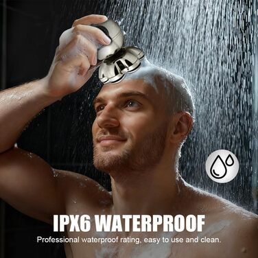 Машинка для гоління голови LOPHE 5-в-1, IPX7 водонепроникна, з 7D магнітною головкою, 6500 об/хв, насадки для носа та волосся