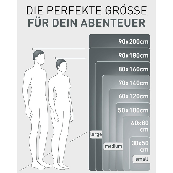 Рушник з мікрофібри Fit-Flip - компактний та легкий, швидковисихаючий - для подорожей, спорту, пляжу - великий, 50x30 см - 1 шт.