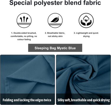 2 Pieces Ultralight Sleeping Bag Portable Travel Sleeping Bag 90 x 220cm for Hostels, Hiking, Camping, Mountaineering