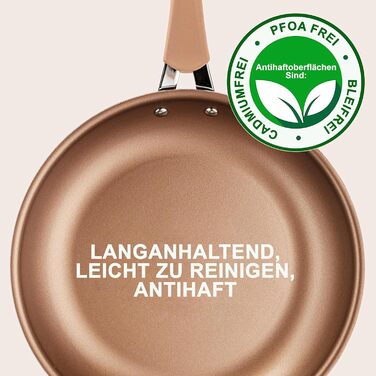 NutriChef Cookware Set, Induction, 14-Piece Non-Stick Pan Set, Pots & Pans PFOA/PFOS-Free, Cookware Set, Kitchen Set, Stainless Steel, Aluminum – High-Quality Cookware Set for All Cooktops Gold