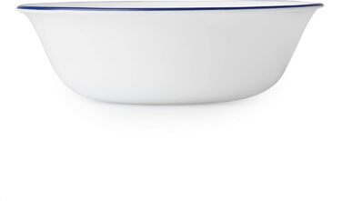 Corelle набір посуду 18 предметів, Indigo Speckle, блакитно-білий, на 6 осіб. Стійкий до сколів, включає великі тарілки 26 см, салатові/сімейні тарілки 17 см та супові/кашові миски 530 мл