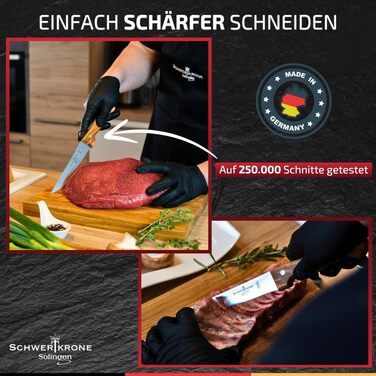 Ніж кухарський Schwertkrone Chefmesser з ручкою з горіхового дерева, 15 см, Made in Germany
