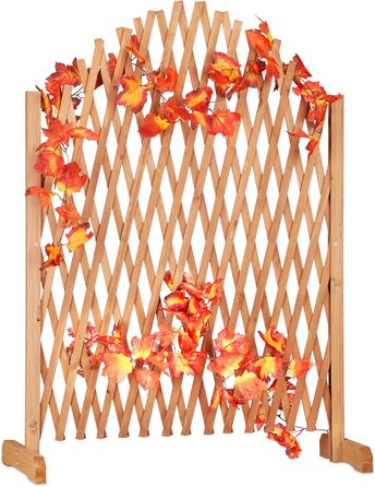 Relaxdays Trellis, extendable, freestanding, for garden, balcony, terrace, climbing aid, HxBxT: 100 x 165 x 30 cm, brown