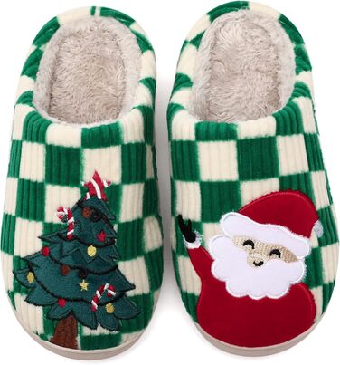 Тапочки халатні для дому Guyarns, жіночі та чоловічі, з м'якою підкладкою з меморі-піни, в клітинку, з антиковзкою підошвою, у формі хмари, для дому та вулиці (42/43 EU, на подарунок на Різдво)