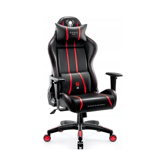 Ігрове крісло Diablo Chairs X-One 2.0, екошкіра, чорно-червоне