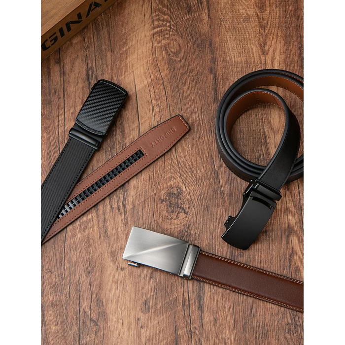 Чоловічий шкіряний ремінь на пряжці, 3,5 см, регульований, для джинсів, комфортна посадка (46-52W, C-tan)