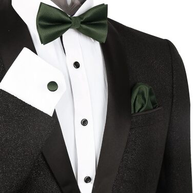 Набір краватка-метелик, запонки та хустинка Alizeal для чоловіків, оливковий колір