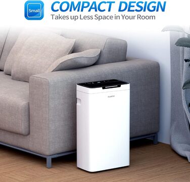 Зволожувач повітря 12 л/день з цифровим дисплеєм, нічний режим, резервуар 1.4 л, для дому, з колесами, безперервна подача