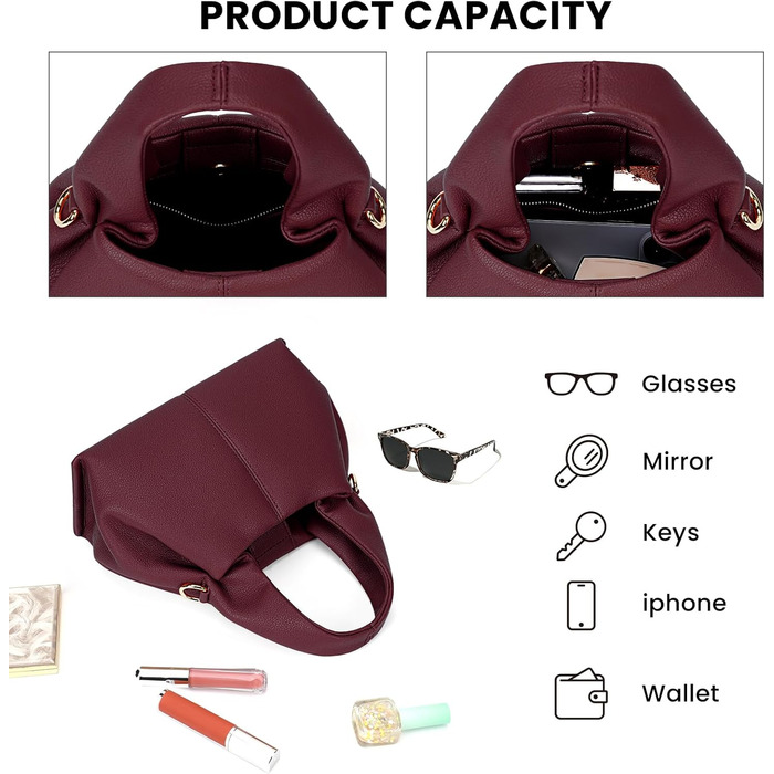 Сумка-клатч жіноча Cloud Pouch Bag бордового кольору міні, крос-боді з ремінцем