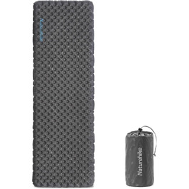 Каремат туристичний Naturehike Thermal 3.5R, самонадувний, 4 сезони, -6°C, з надувною сумкою, військовий зелений, прямокутний, XL/L