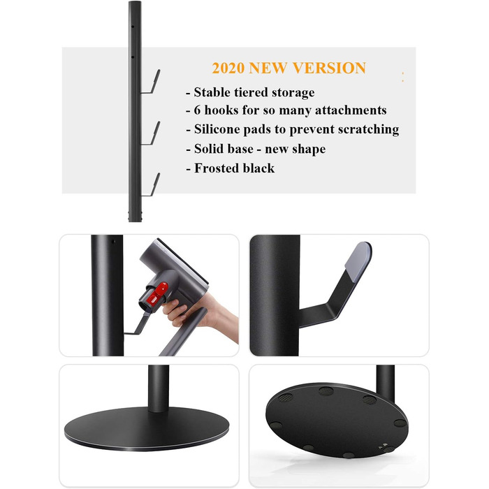 Підставка для пилососа Dyson V15, V11, V10, V8, V7, V6 - док-станція, органайзер, чорний