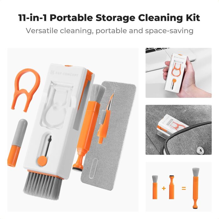 Набір для чищення електроніки K&F Concept 11 в 1: Airpods, клавіатури, ноутбуки, навушники, телефони, камери