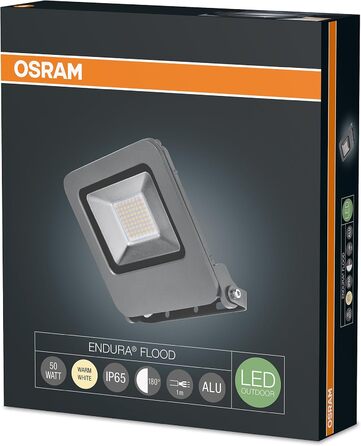 Світлодіодний прожектор Osram Endura Flood для вулиці, тепле біле світло, 226×201×37 мм