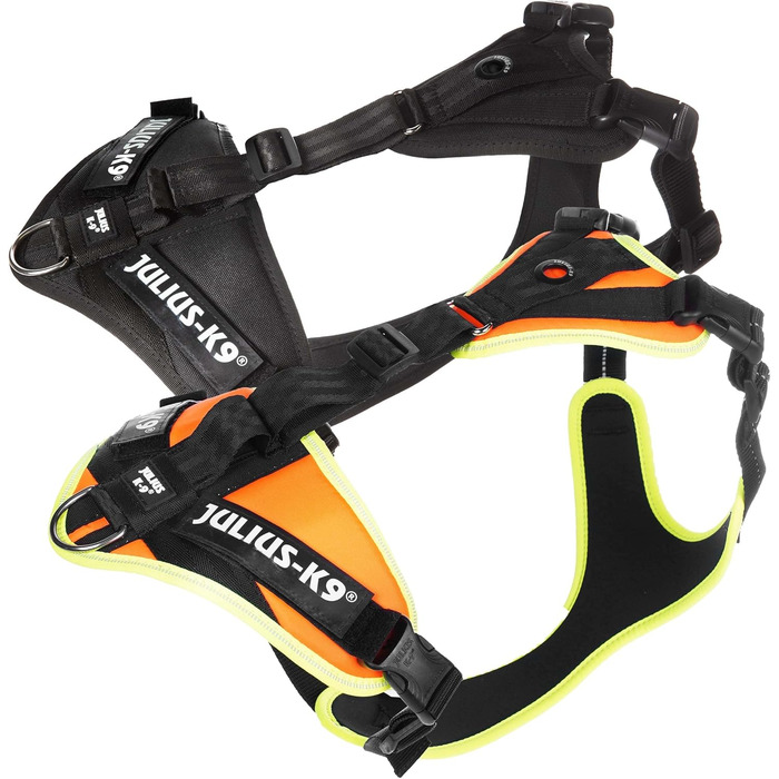 Нашийник для дратхаунда Juliu-K9 Mantrailing 19MTR з неоновим кантом (XS, помаранчевий)