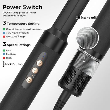 Мультистайлер Airstyler Pro 7-в-1: Фен, дифузор, локони, термощітка, випрямляч, чорний