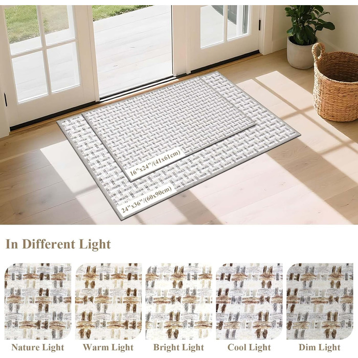 Килимок для дому, антиковзаюча підлога, килимок для вхідних дверей, 41x61 см, сірий