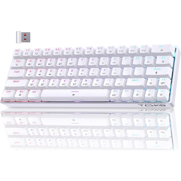 Ігрова механічна клавіатура TMKB T63 з Blue Switch (Bluetooth/2.4G/Кабель)