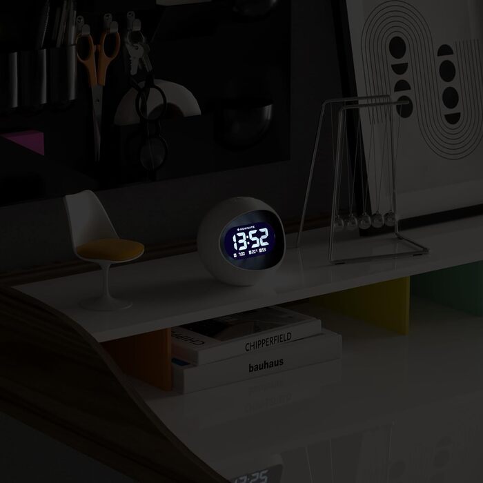 NEWGATE® Digital Centre of the Earth Clock (white with black LCD display) White With Black LCD Display