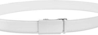 Чоловічий шкіряний ремінь на пряжці-защіпці, 35 мм, білий, 130 см (від 28' до 44' розміру талії)
