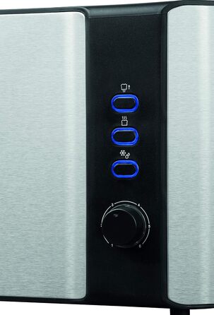 Тостер ECG ST 10630 SS з нержавіючої сталі, чорно-срібний