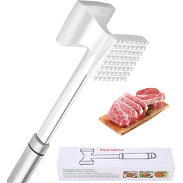  Fleischhmmer Bixury 27 см з нержавіючої сталі: подвійний м'ясорубка для кухні, ідеальний для шніцелів, котлет та стейків