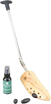 Langer & Messmer shoe stretchers for women against tight shoes, boots or high heels - made of solid beechwood and metal mechanics - expands in width or length & incl. leather stretching spray (EU L 40/42 UK 6.5/8, boots)
