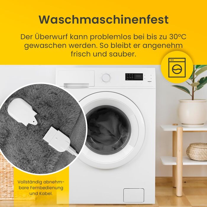 Електрична ковдра Cosi Home Luxus з автоматичним вимкненням - тепла та затишна ковдра з регулюванням температури, 9 режимів нагріву, захист від перегріву, з пульт керування, 180x130 см, сіра