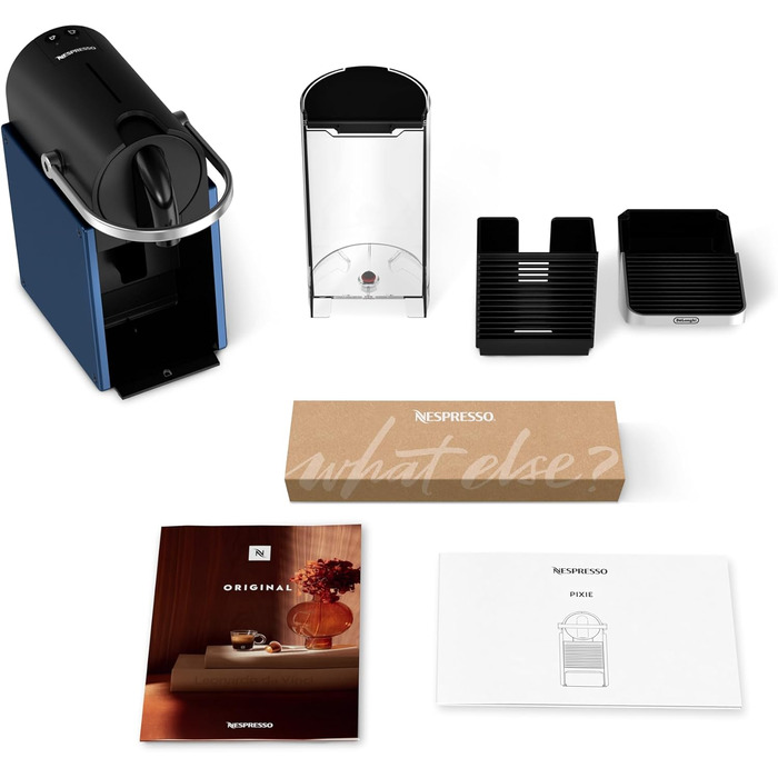 Кавомашина капсульна Nespresso De'Longhi Pixie EN127.BL, 19 бар, 1260Вт, компактна, синя/чорна, ECO-режим