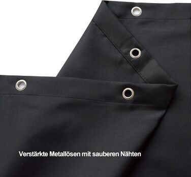 Штора для душу YISURE 150x150 см чорна, текстильна, поліестер, з металевими люверсами, машинне прання