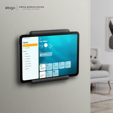 Тримач для планшета elago Home Hub Mount для Apple iPad, iPad Air/Pro, Samsung Galaxy Tab та інших планшетів, силіконовий, з кабелем-органайзером, чорний