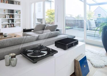 Програвач вінілу Denon DP-300F Premium (чорний) з автоматичним керуванням та вбудованим фонокоректором